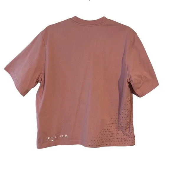 Nike Swoosh Philadelphia Phillies Baseball Boxy Pink T-Shirt Tee Women's Medium - Picture 2 of 11